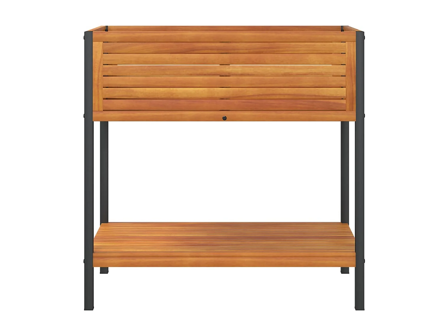 Jardinière et étagère 80x45x80 cm bois massif d'acacia et acier