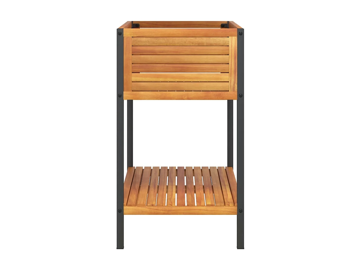 Jardinière et étagère 80x45x80 cm bois massif d'acacia et acier