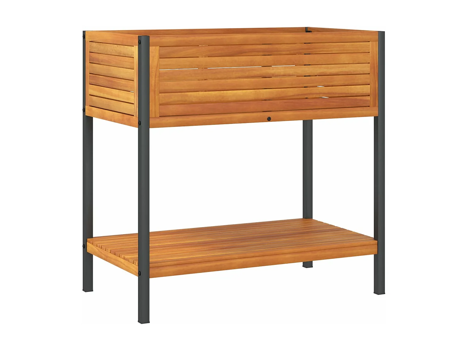 Jardinière et étagère 80x45x80 cm bois massif d'acacia et acier