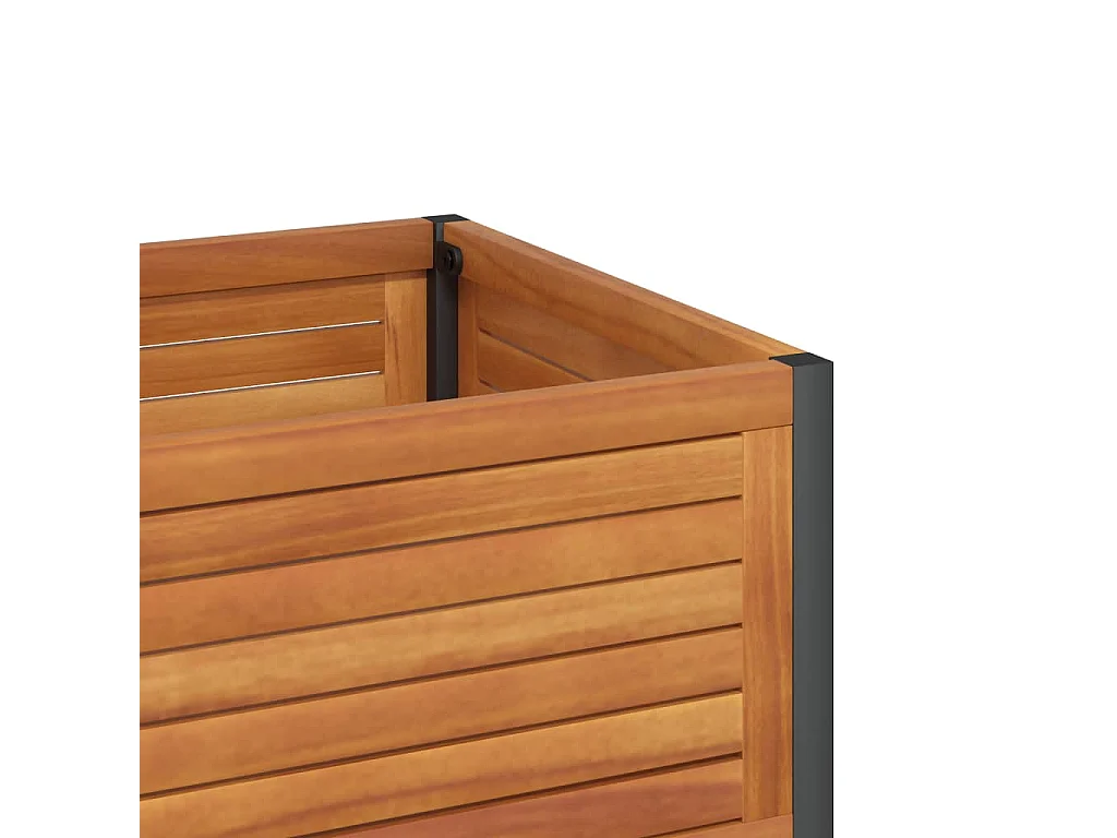 Jardinière et étagère 80x45x80 cm bois massif d'acacia et acier