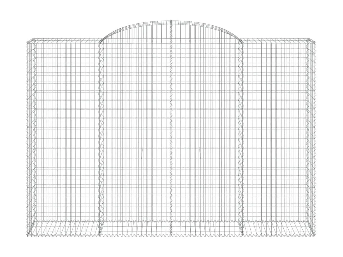 Paniers à gabions arqués 6 pcs 300x50x200/220 cm fer galvanisé