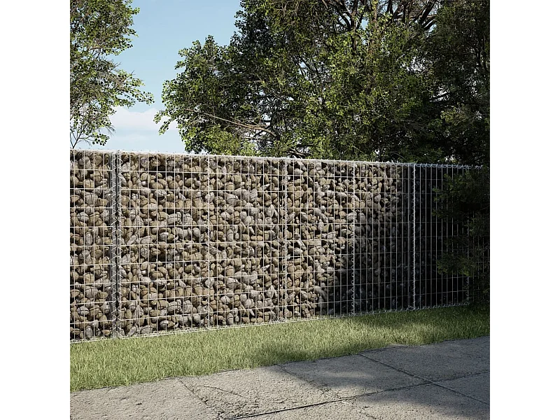 Cesto Gabbione con Copertura 250x100x100 cm in Ferro Zincato