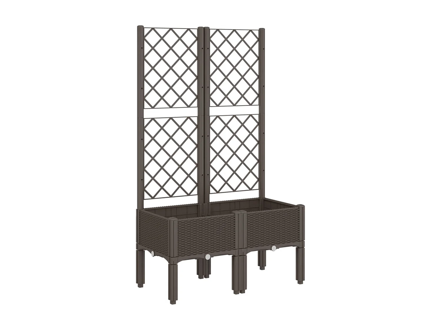 Vaso/floreira de jardim c/ treliça 80x40x142 cm PP castanho