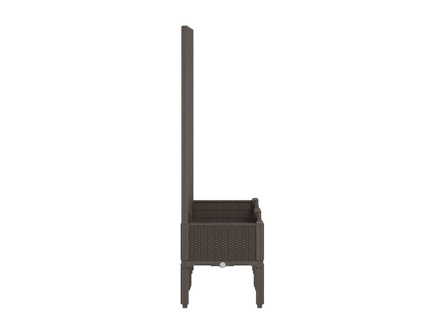 Vaso/floreira de jardim c/ treliça 80x40x142 cm PP castanho