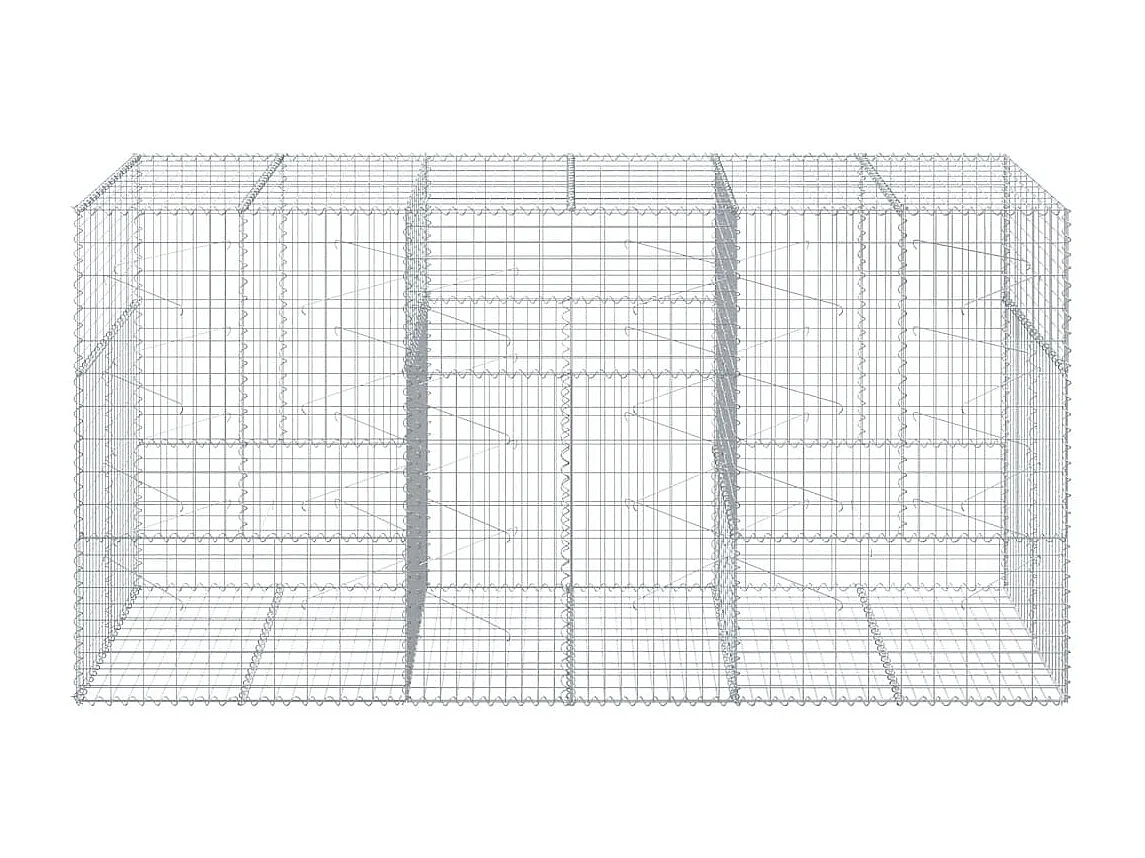 Panier gabion avec couvercle 300x100x150 cm fer galvanisé