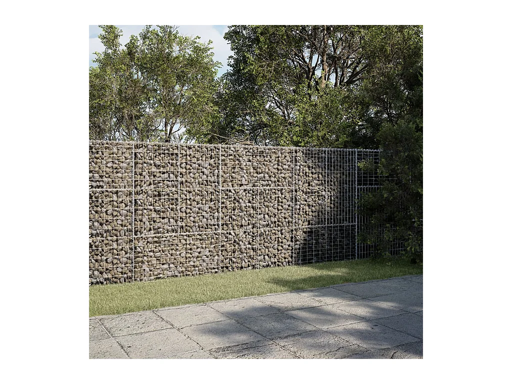 Panier gabion avec couvercle 300x100x150 cm fer galvanisé