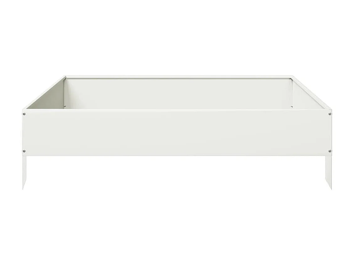 Lit surélevé de jardin blanc 100x100x26 cm acier