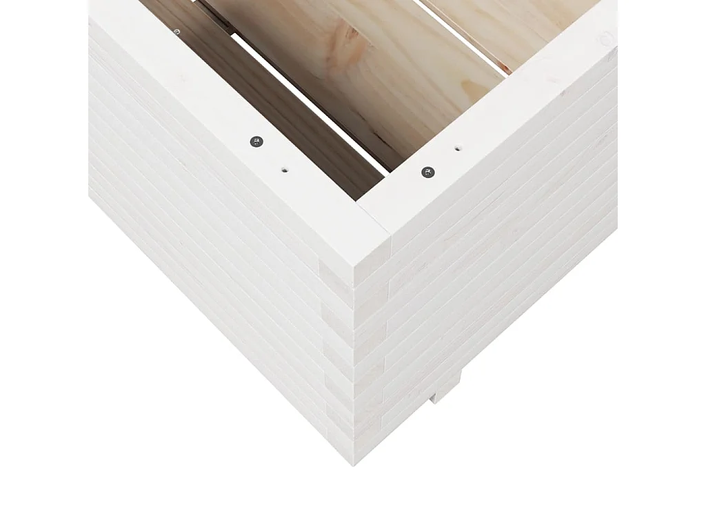 Jardinière blanc 80x80x49,5 cm bois de pin massif