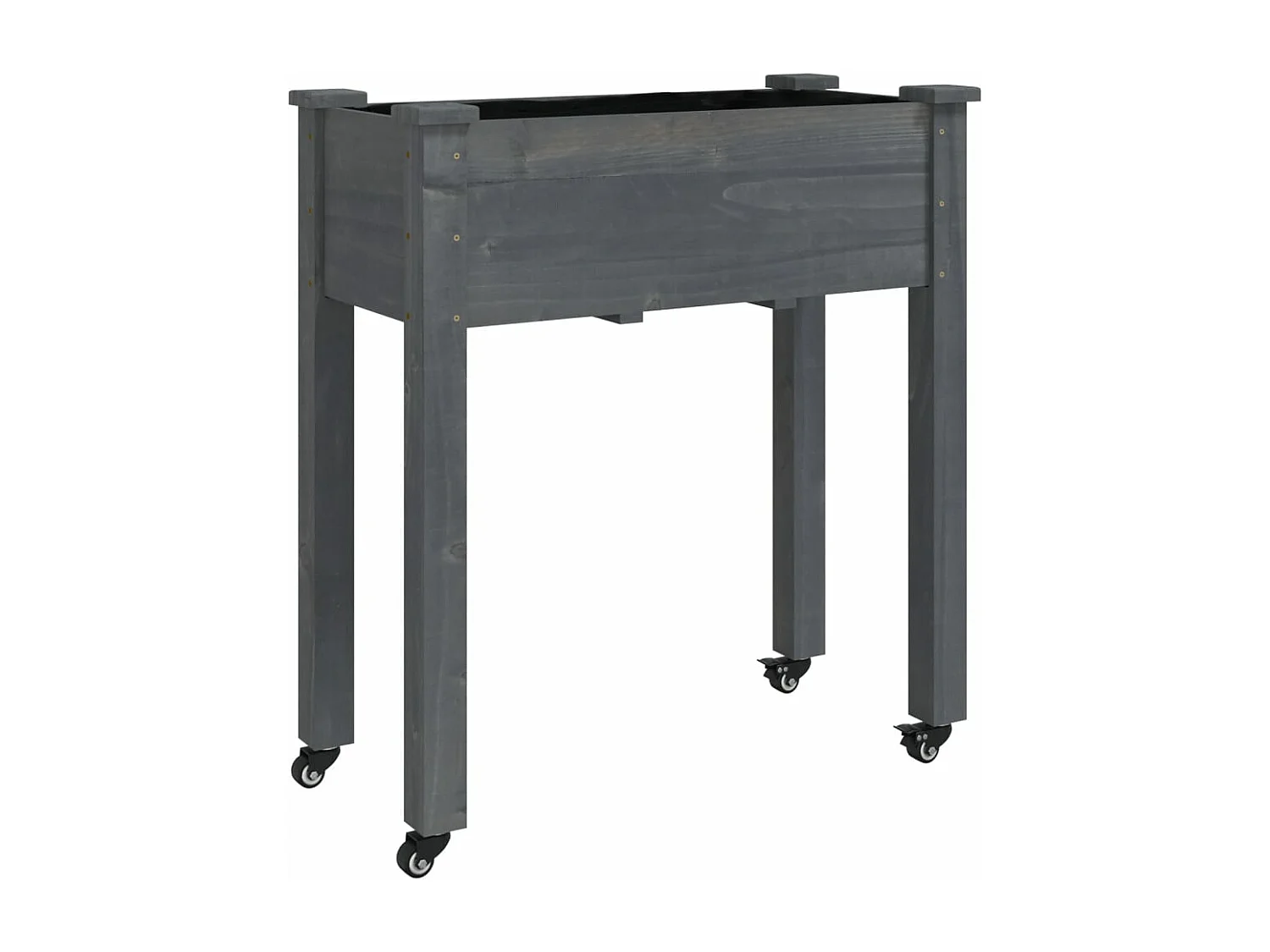 Plantenbak op wieltjes 71x37x80 cm massief vurenhout