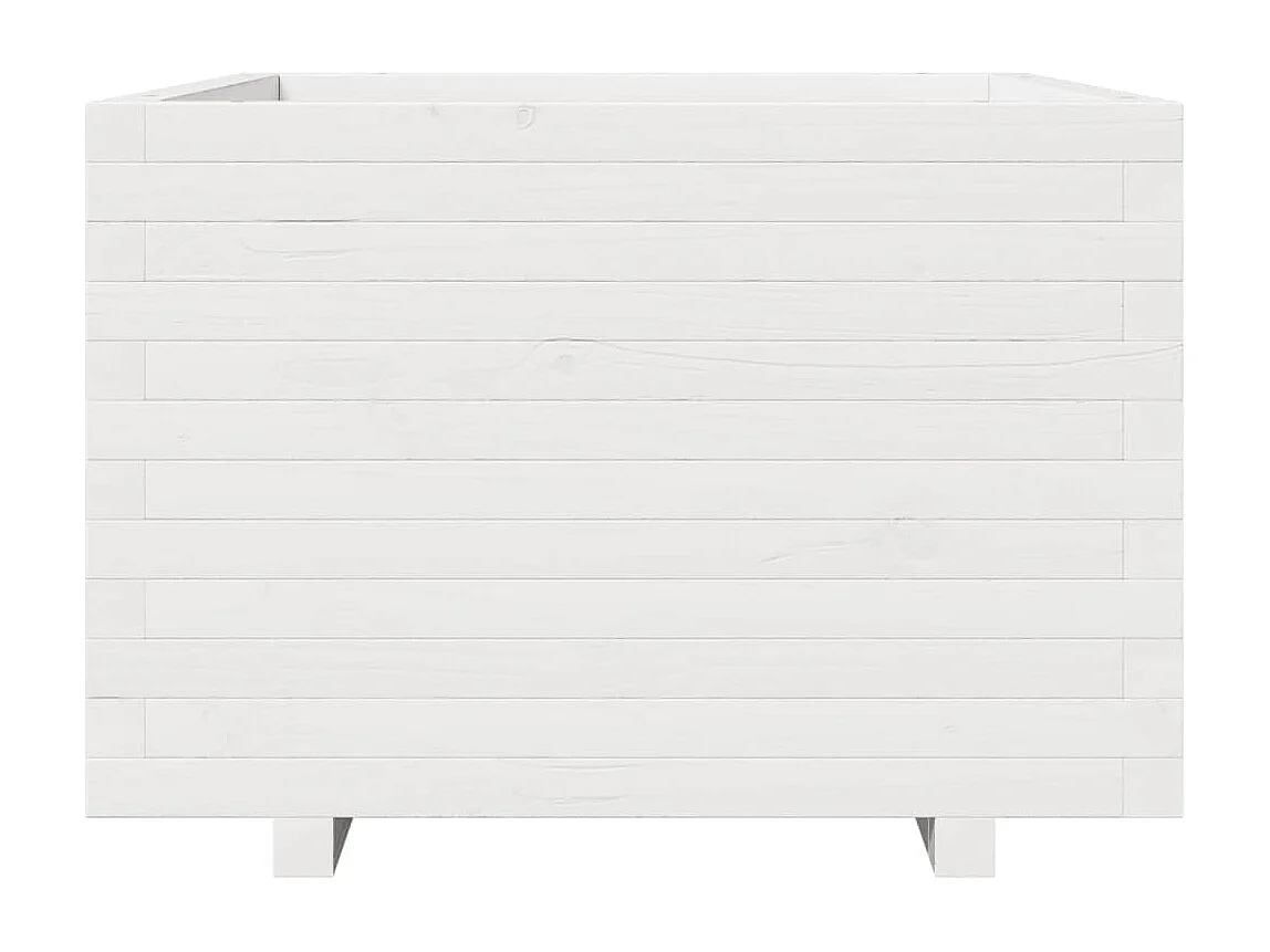 Jardinière blanc 70x70x49,5 cm bois de pin massif