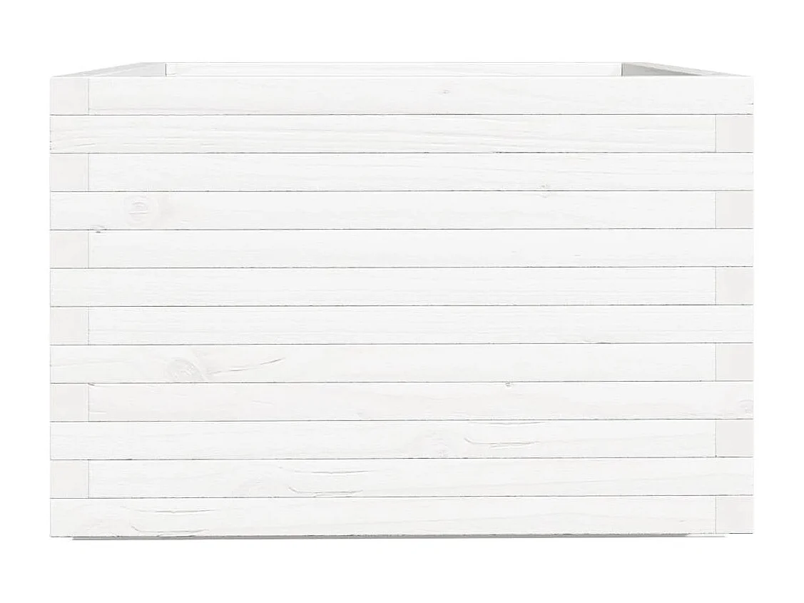 Jardinière blanc 70x70x49,5 cm bois de pin massif