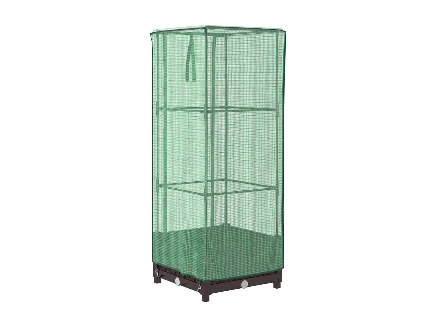 Jardinière surélevée avec housse aspect rotin 40x40x123 cm