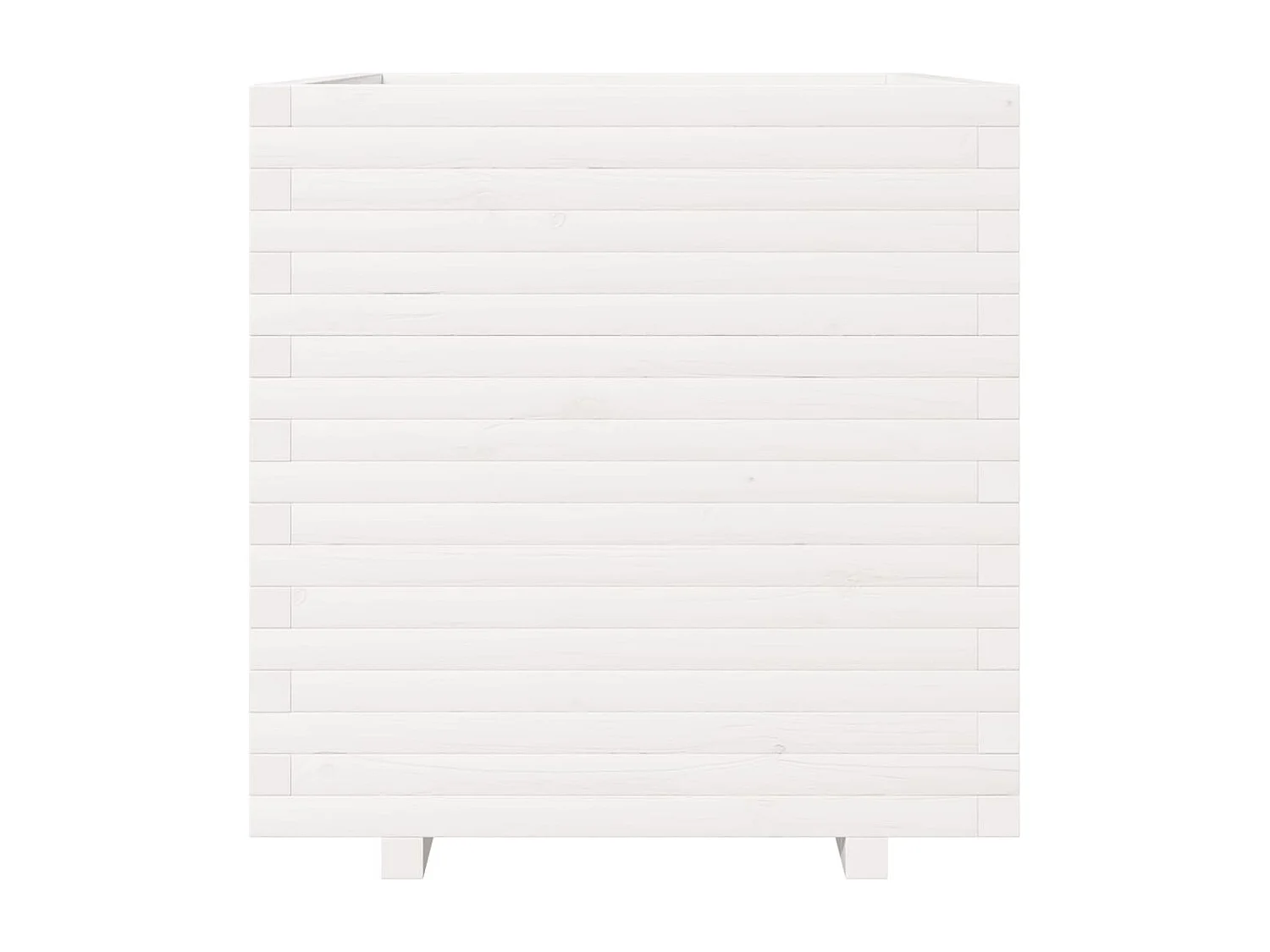 Jardinière blanc 70x70x72,5 cm bois de pin massif