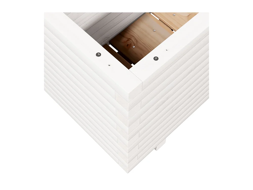 Fioriera da Giardino Bianca 90x40x49,5cm Legno Massello di Pino
