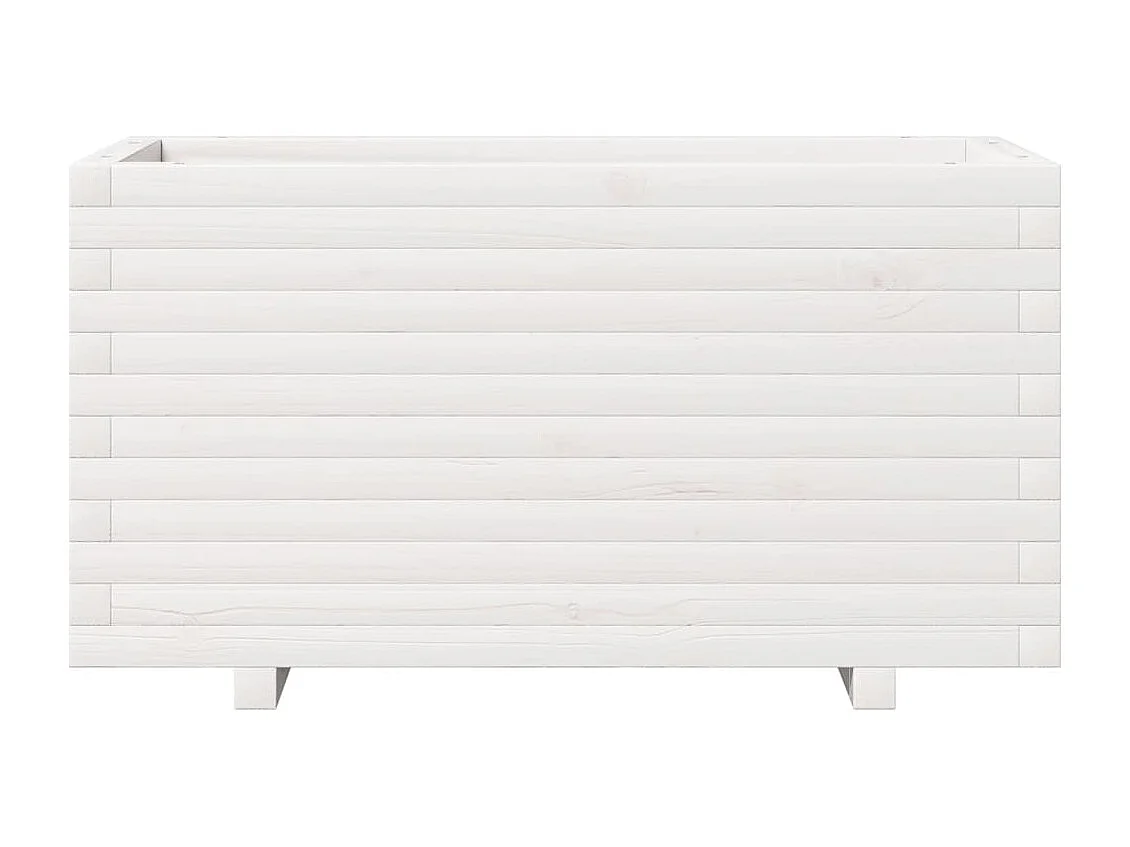 Jardinière blanc 90x40x49,5 cm bois de pin massif