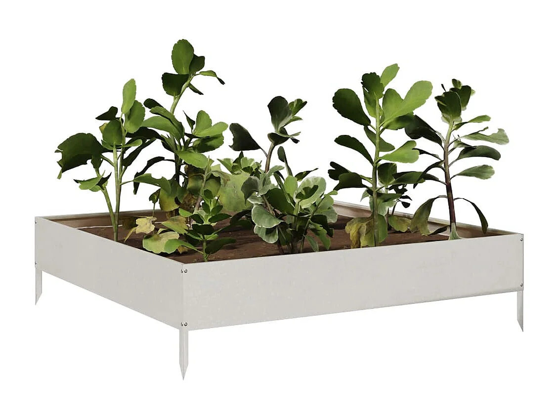 Fioriera Rialzata da Giardino 100x100x26 cm in Acciaio Inox