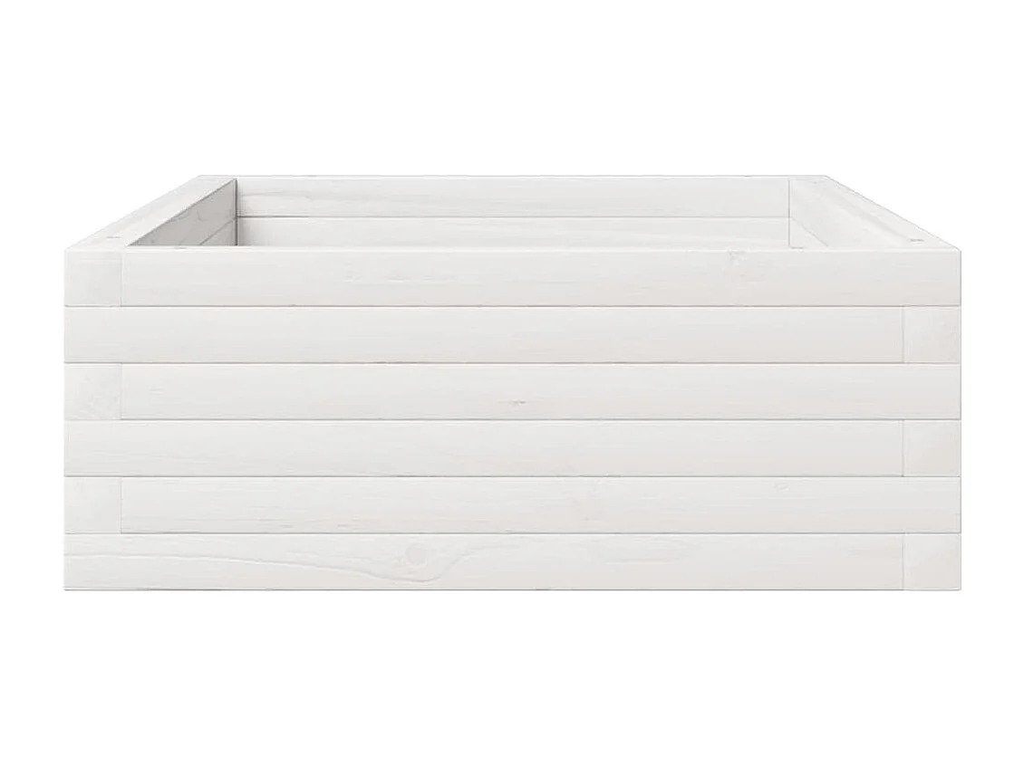 Plantenbak 110x60x23 cm massief grenenhout wit