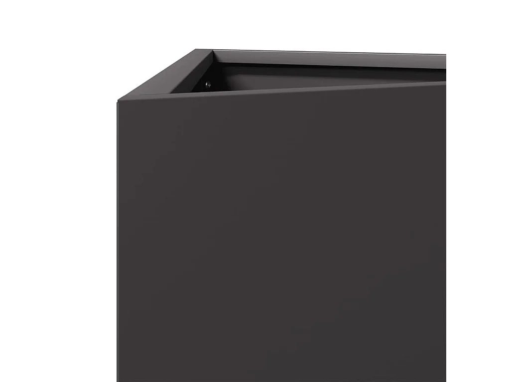 Vaso/floreira de jardim triangular 2 pcs 30x26x75 cm aço preto