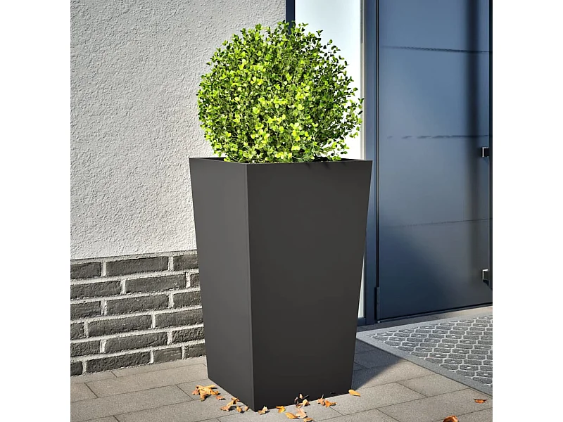 Plantenbak 45x45x75 cm staal zwart