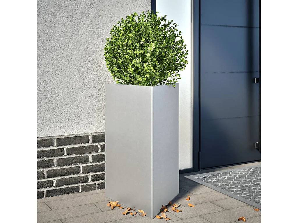 Jardinières 2 pcs triangulaire 50x43x75 cm acier galvanisé