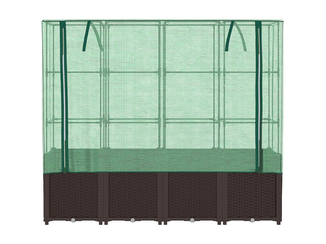 Letto Rialzato con Copertura Serra Effetto Rattan 160x40x153 cm