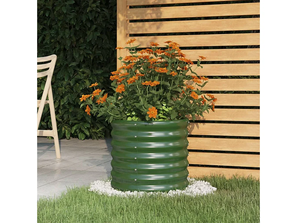 Jardinière de jardin Acier enduit de poudre 40x40x36 cm Vert