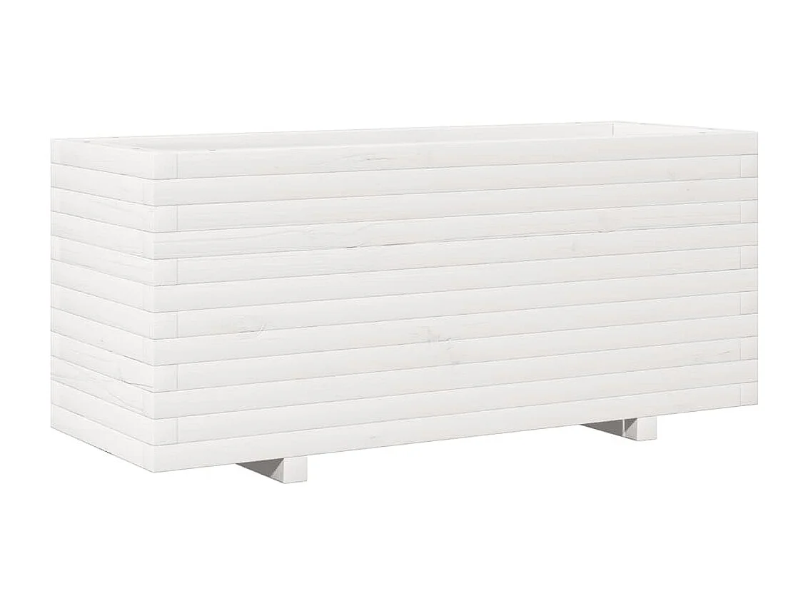 Jardinière blanc 110x40x49,5 cm bois de pin massif