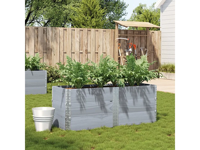 Fioriera da Giardino Grigia 150x50 cm Legno Massello di Pino