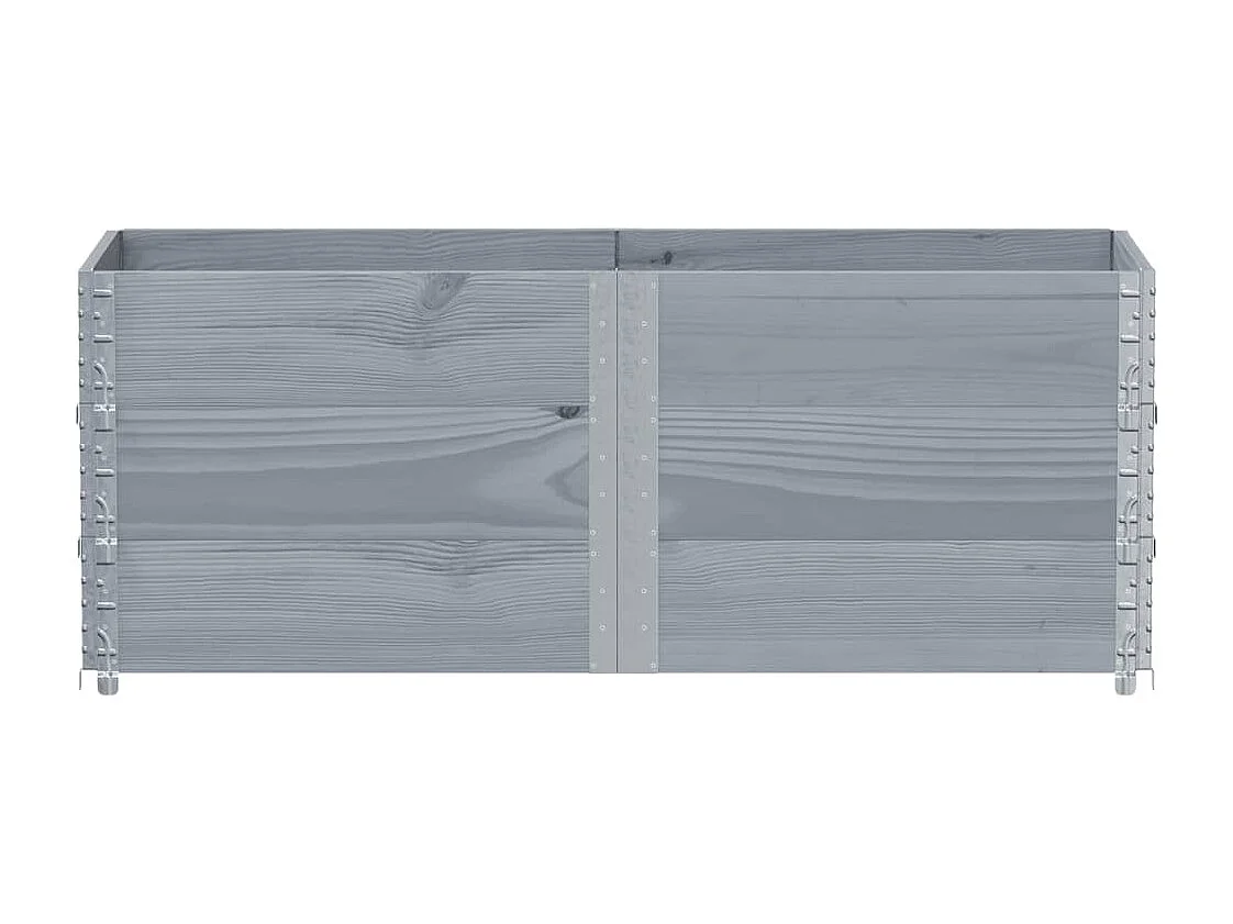Jardinière gris 150x50 cm bois massif de pin