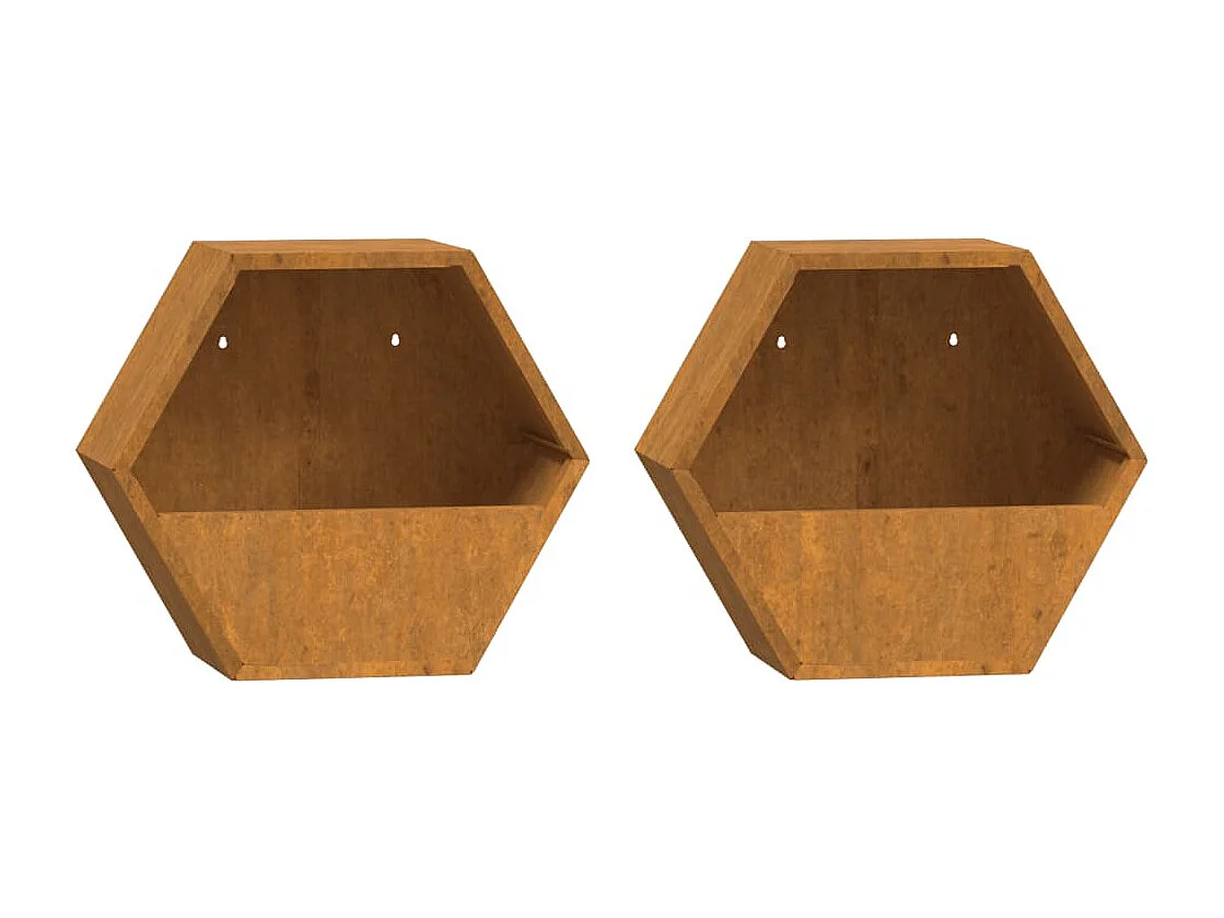 Jardinières murales 2 pcs Rouillé Acier corten 30x10x25 cm
