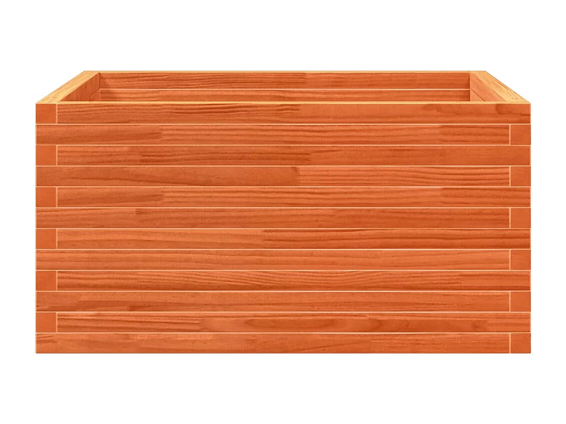 Jardinière cire marron 90x90x46 cm bois de pin massif