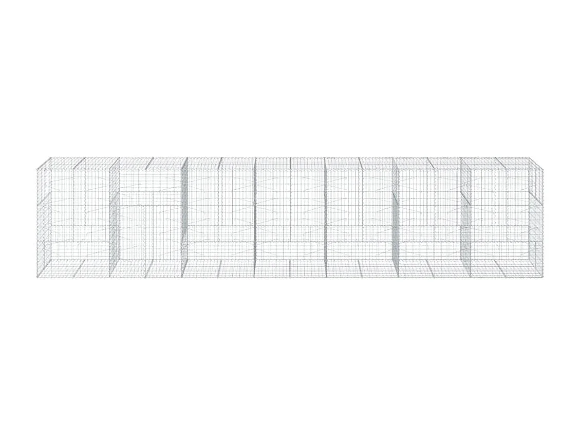 Panier gabion avec couvercle 700x100x150 cm fer galvanisé