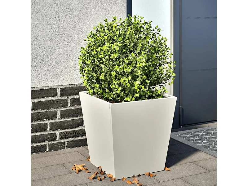 Jardinière blanc 40x40x40 cm acier