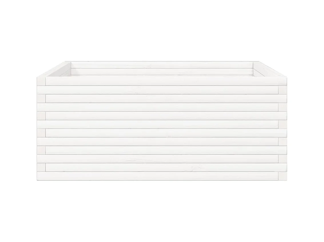 Jardinière blanc 110x110x46 cm bois de pin massif