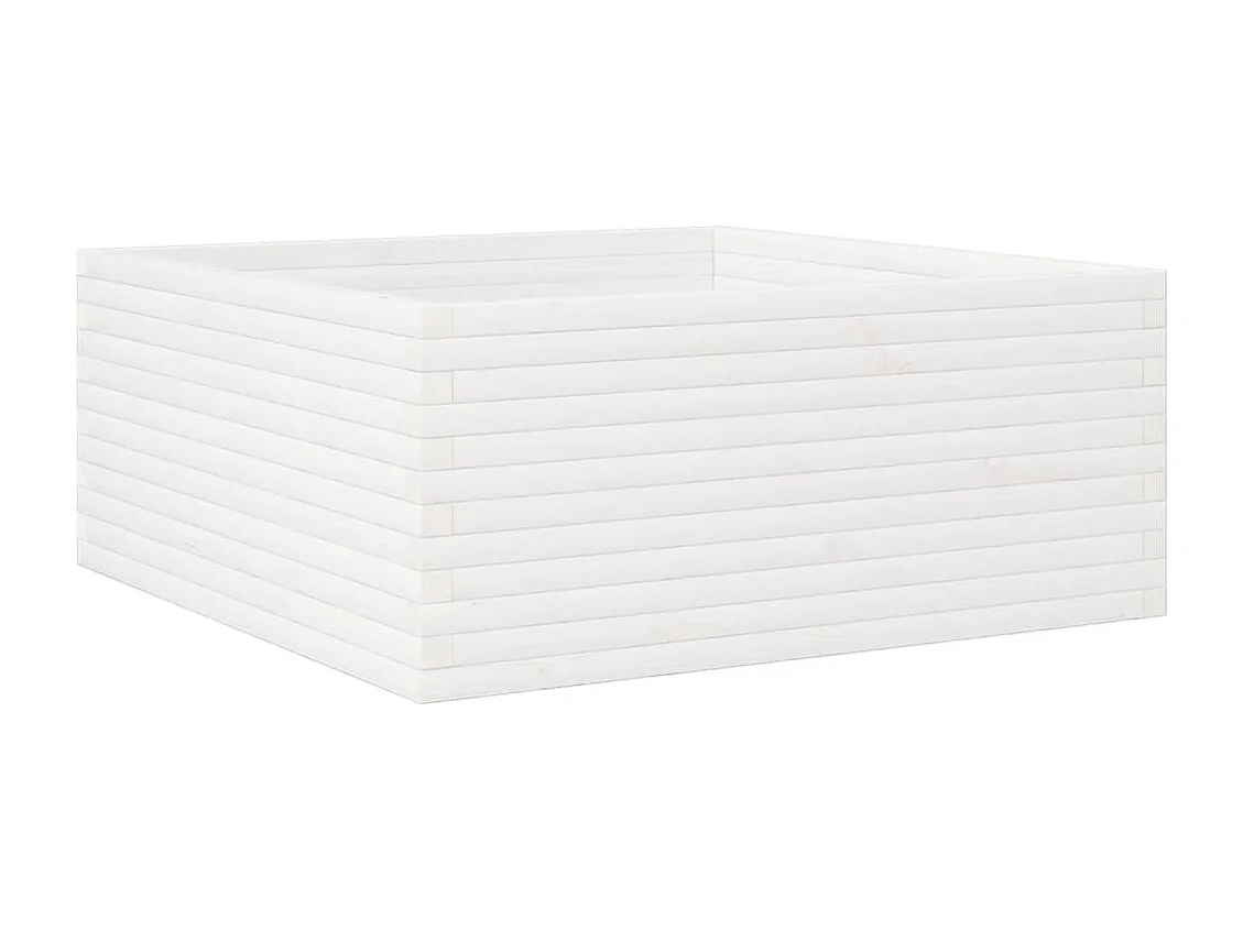 Jardinière blanc 110x110x46 cm bois de pin massif