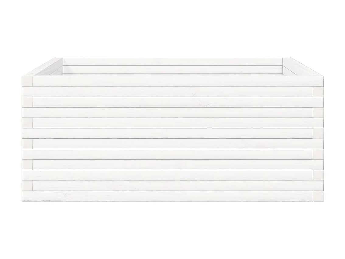 Jardinière blanc 110x110x46 cm bois de pin massif