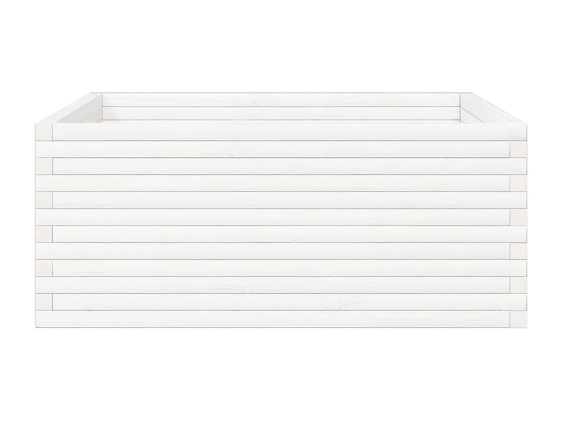 Jardinière blanc 110x110x46 cm bois de pin massif