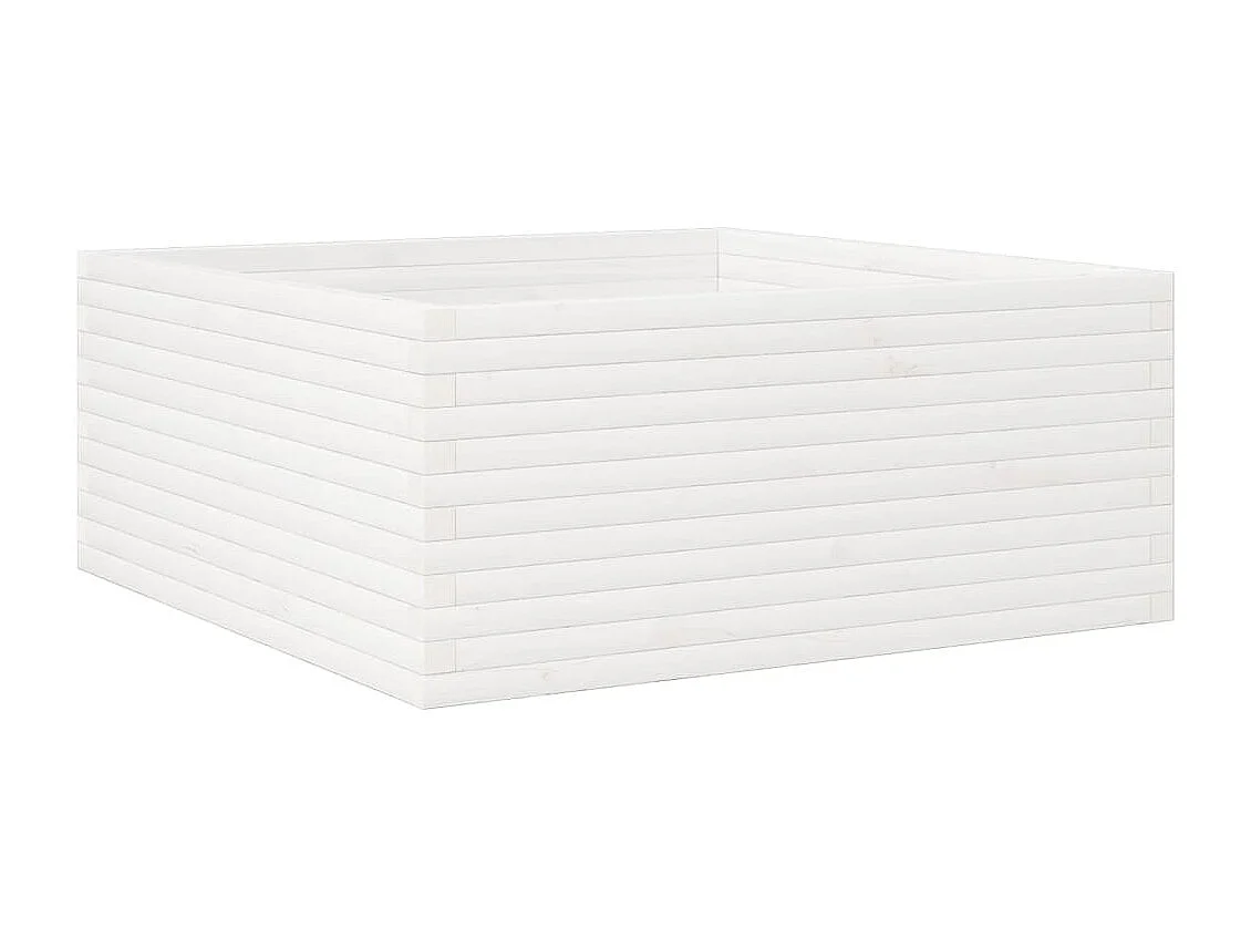 Jardinière blanc 110x110x46 cm bois de pin massif