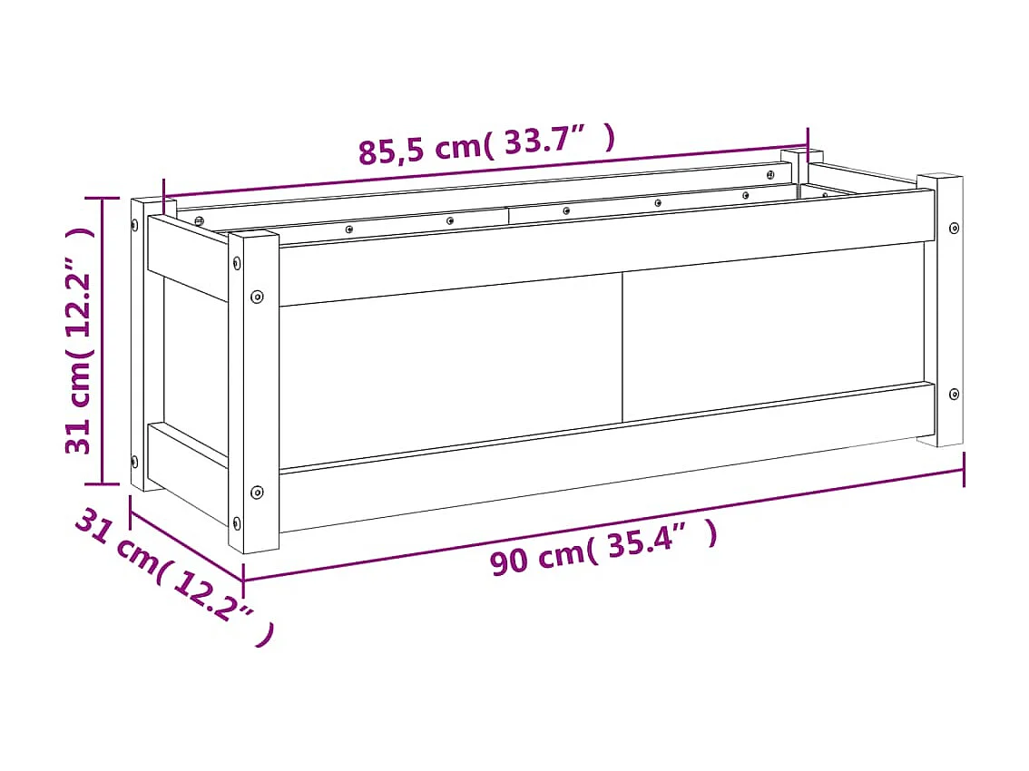 Jardinières 2 pcs cire marron bois de pin massif