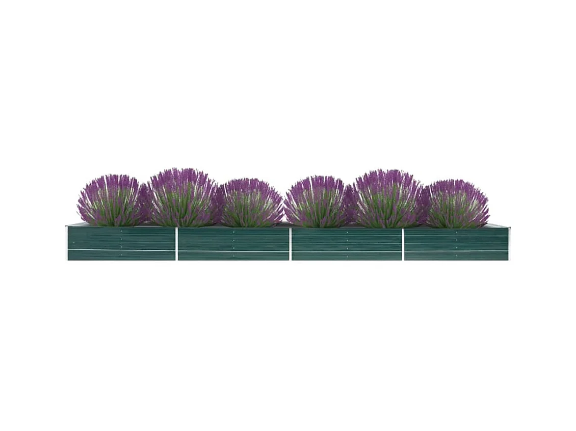 Letto Rialzato Giardino in Acciaio Zincato 600x80x45 cm Verde