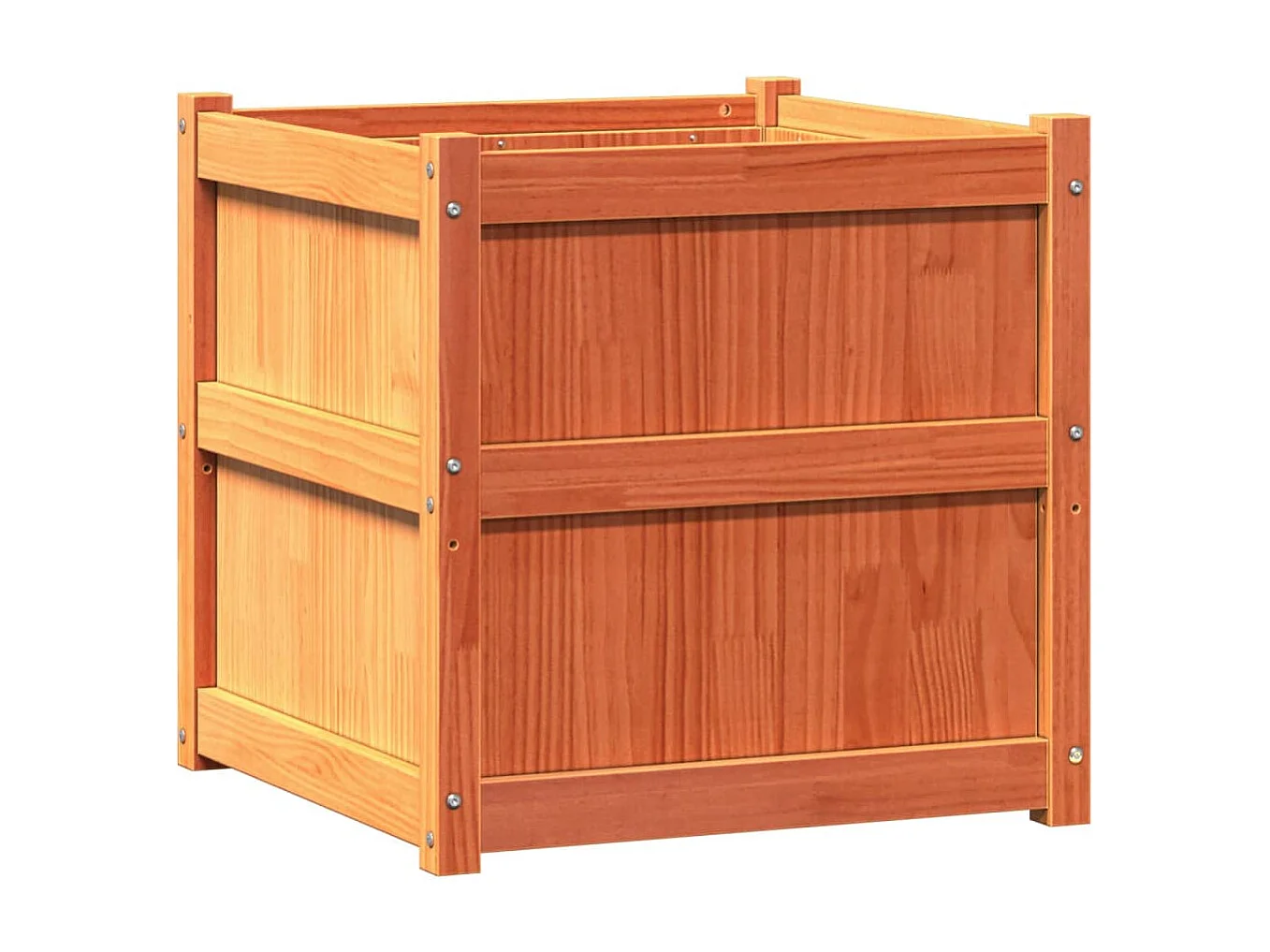 Jardinière cire marron 60x60x60 cm bois de pin massif