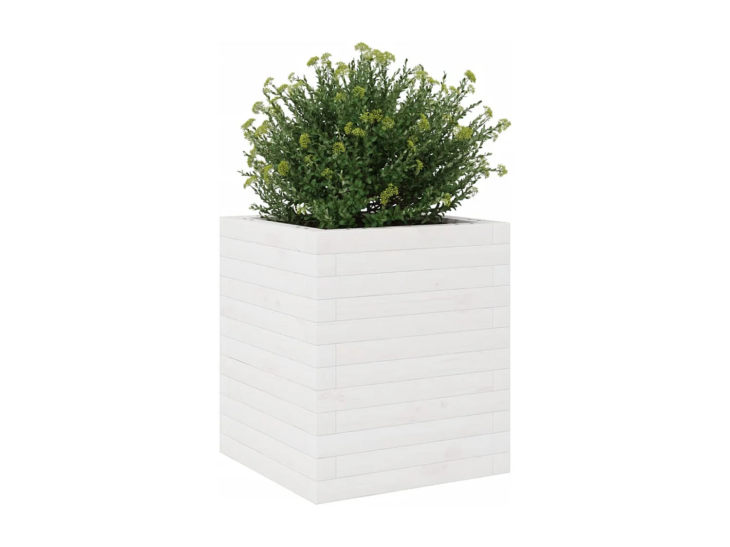 Fioriera da Giardino Bianca 40x40x46 cm Legno Massello di Pino