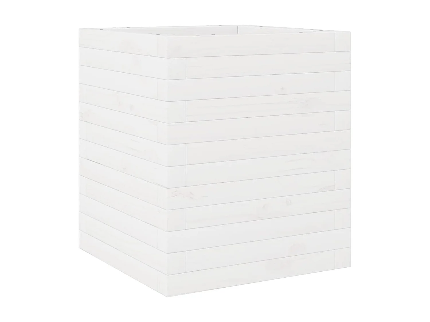 Fioriera da Giardino Bianca 40x40x46 cm Legno Massello di Pino