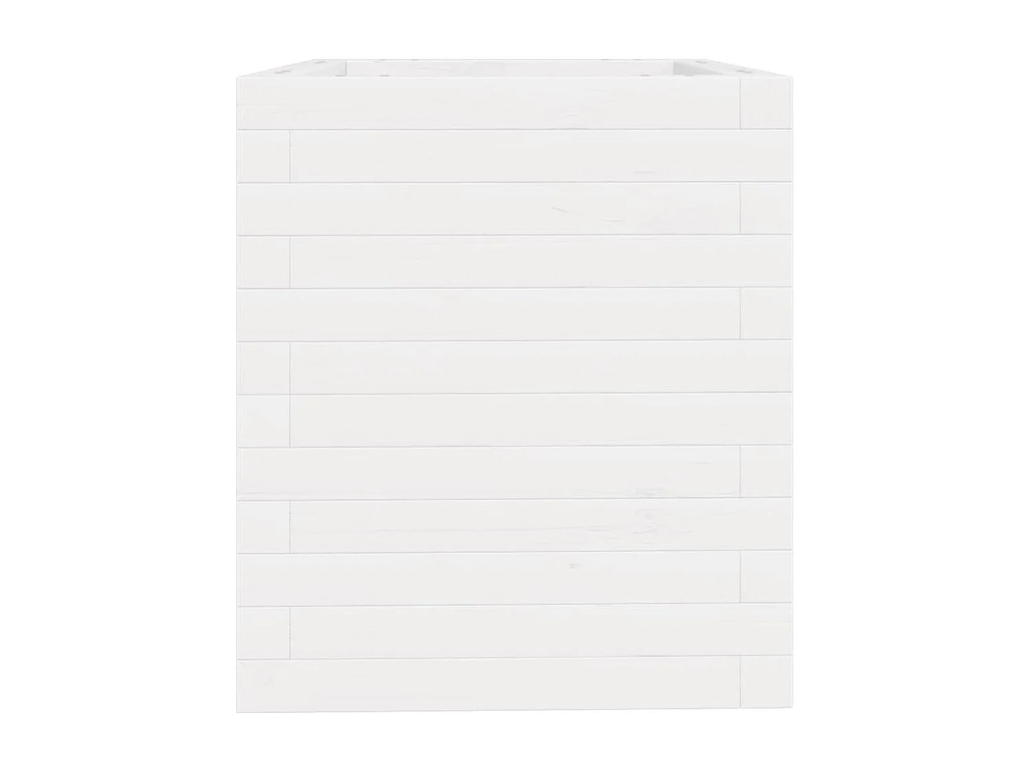 Jardinière blanc 40x40x46 cm bois de pin massif