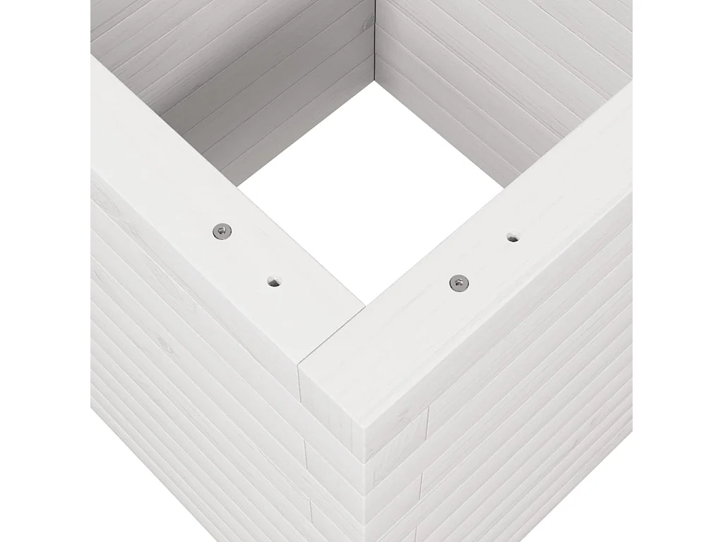 Jardinière blanc 40x40x46 cm bois de pin massif