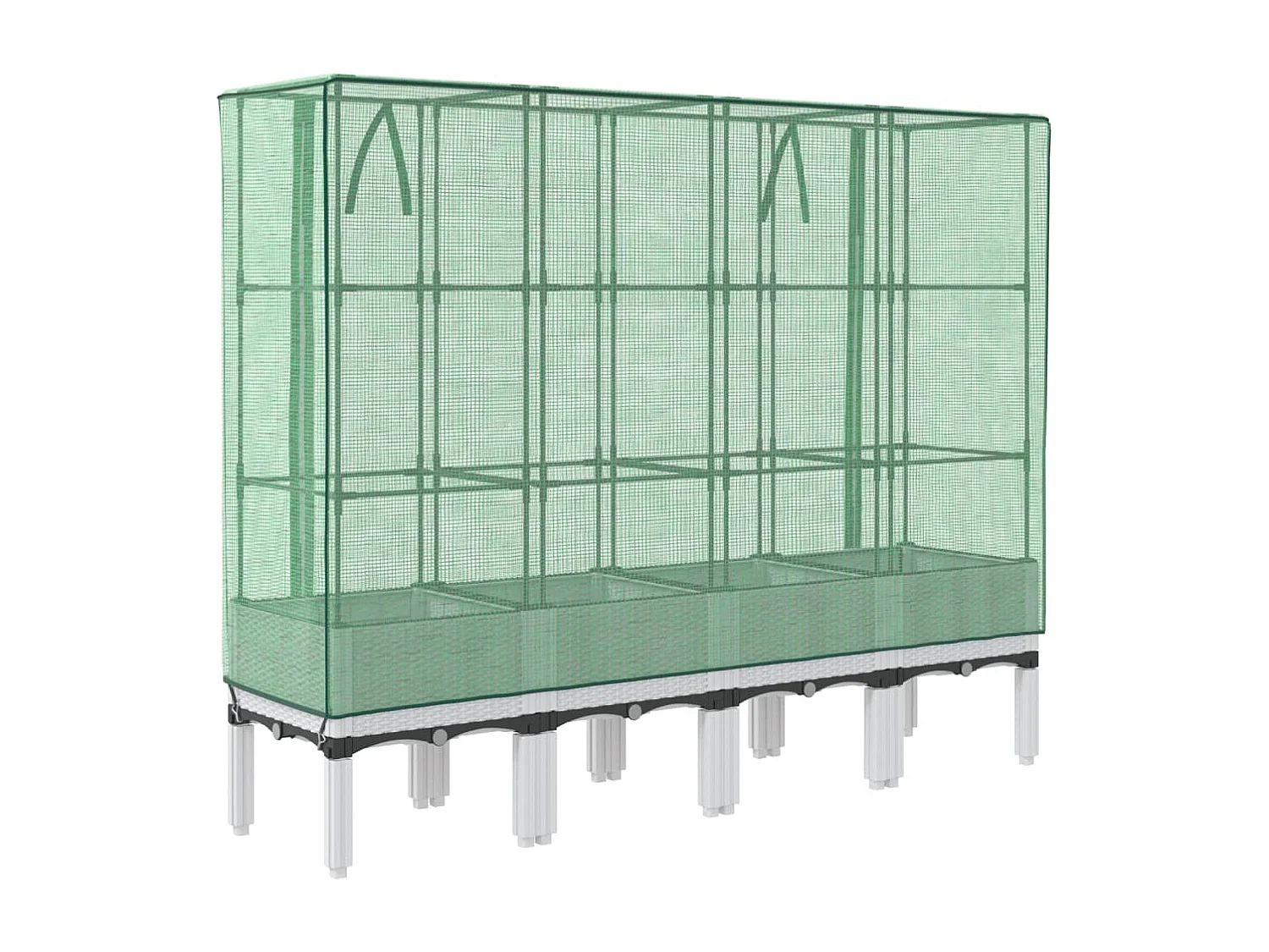 Jardinière surélevée avec housse aspect rotin 160x40x140 cm