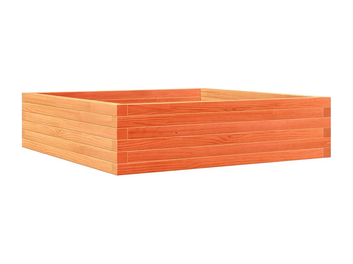 Jardinière cire marron 90x90x23 cm bois de pin massif