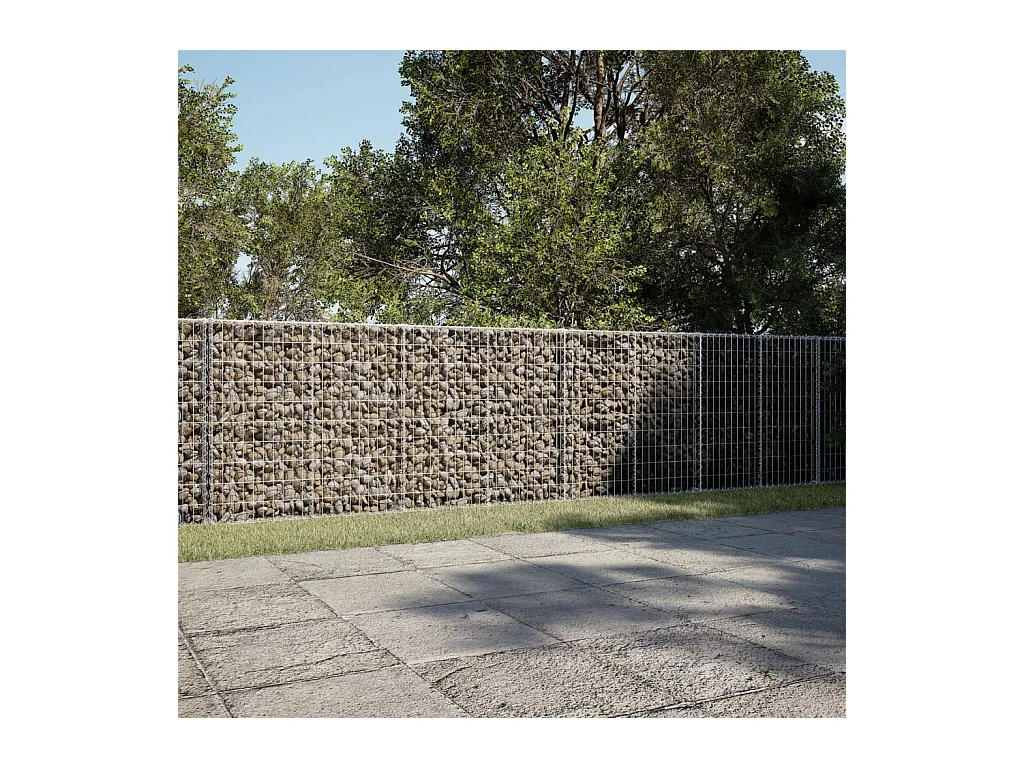 Cesto Gabbione con Copertura 1200x100x100 cm in Ferro Zincato