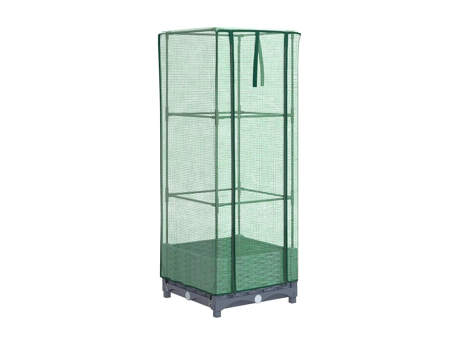 Hochbeet mit Gewächshaus-Aufsatz Rattan-Optik 40x40x123 cm