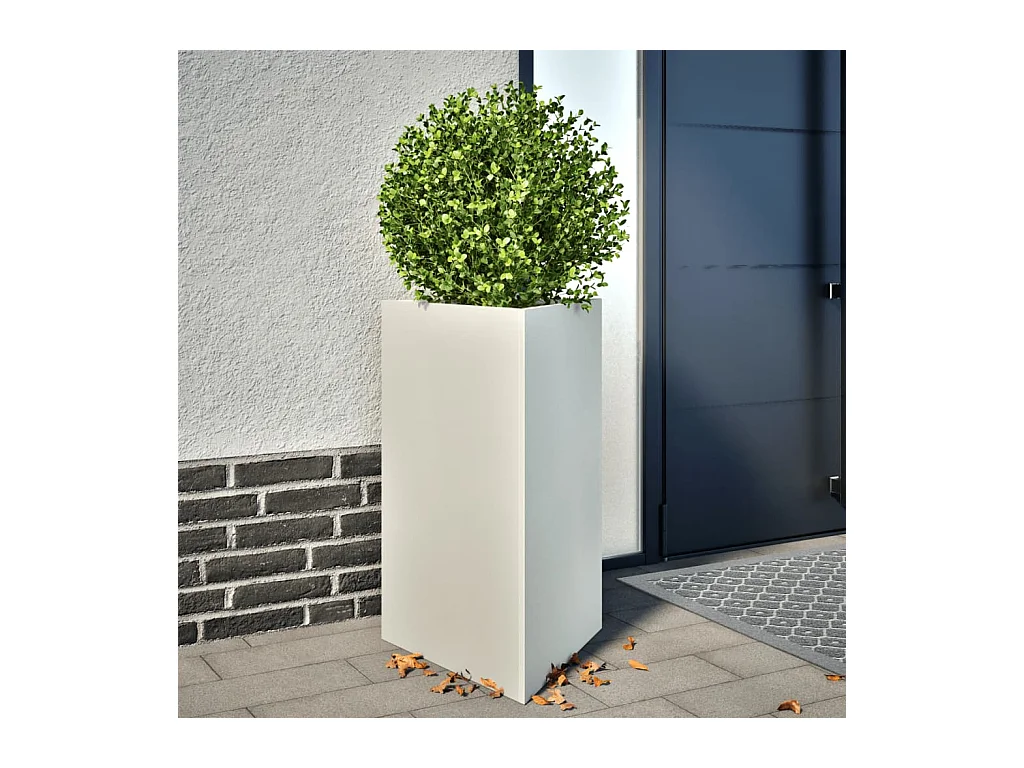 Jardinière blanc triangulaire 50x43x75 cm acier